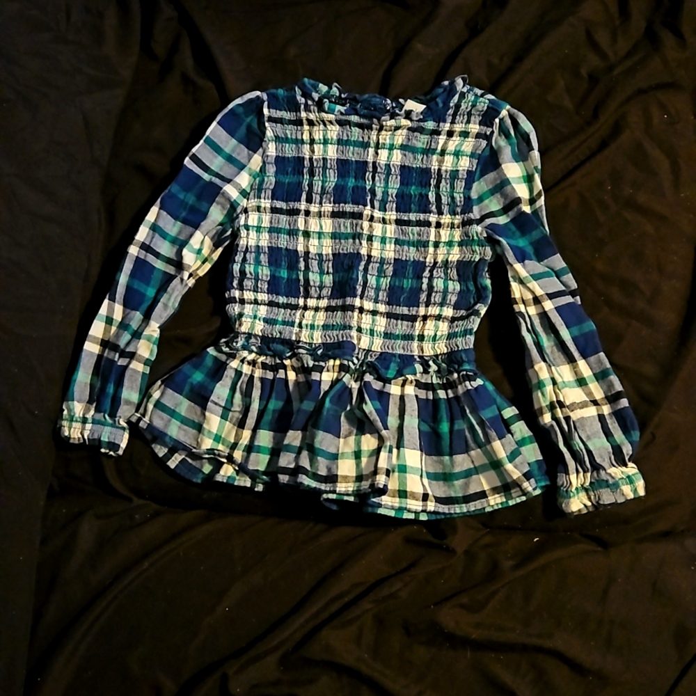 4T blue plaid long sleeve shirt